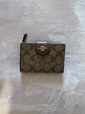 Coach Medium Zip Wallet in Signature Coated Canvas
